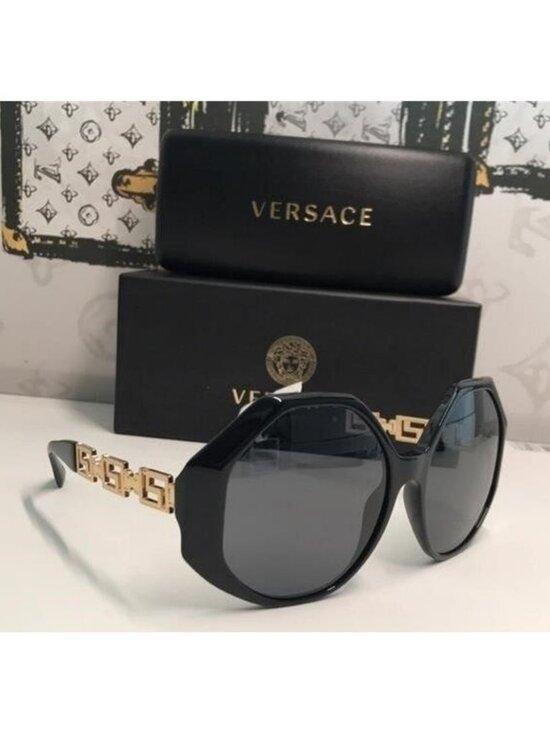 New Versace™ VE4395 Women’s Oversized Square Sunglasses – Black / D
